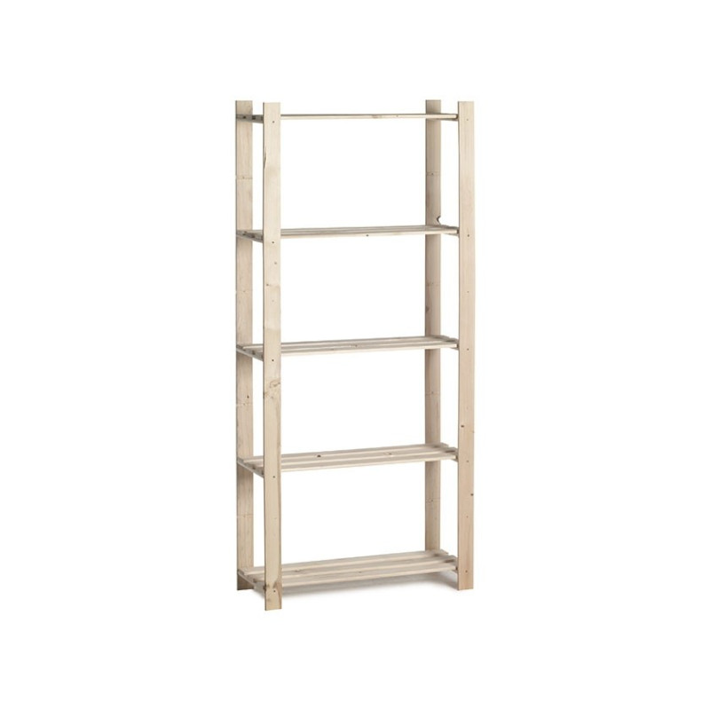 Etagère en bois Woody Rack 175 x 80 x 30 5 tablettes PRACTO HOME