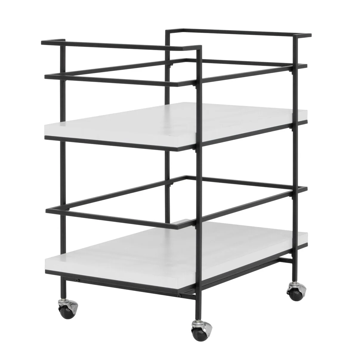 Studio Designs Home Keystone Black and White 2-Tier Metal Bar Cart