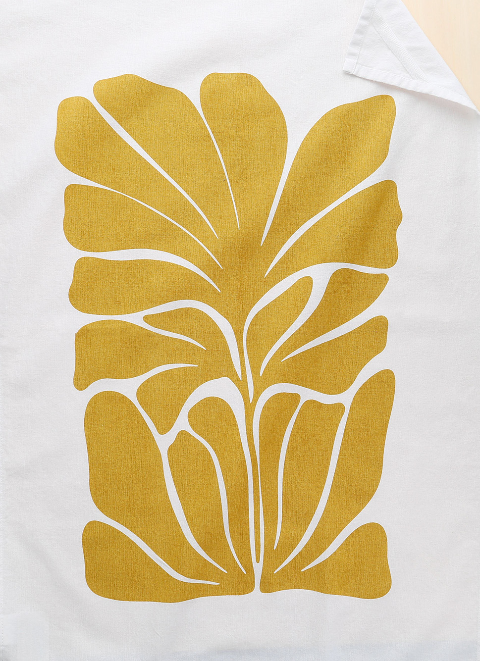 TORCHON EN COTON IMPRIMÉ VÉGÉTAL COMO MOUTARDE