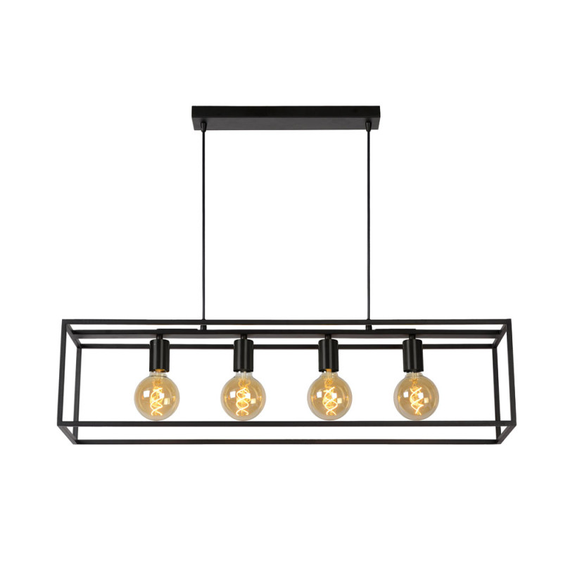Suspension Unik noire dimmable E27 4 x 5 W LUCIDE