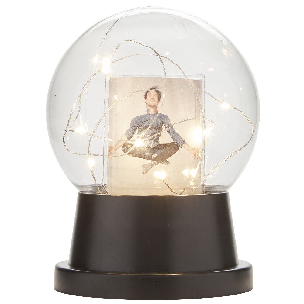 Cadre photo forme boule avec LED Ø10xH14cm (3 modèles)