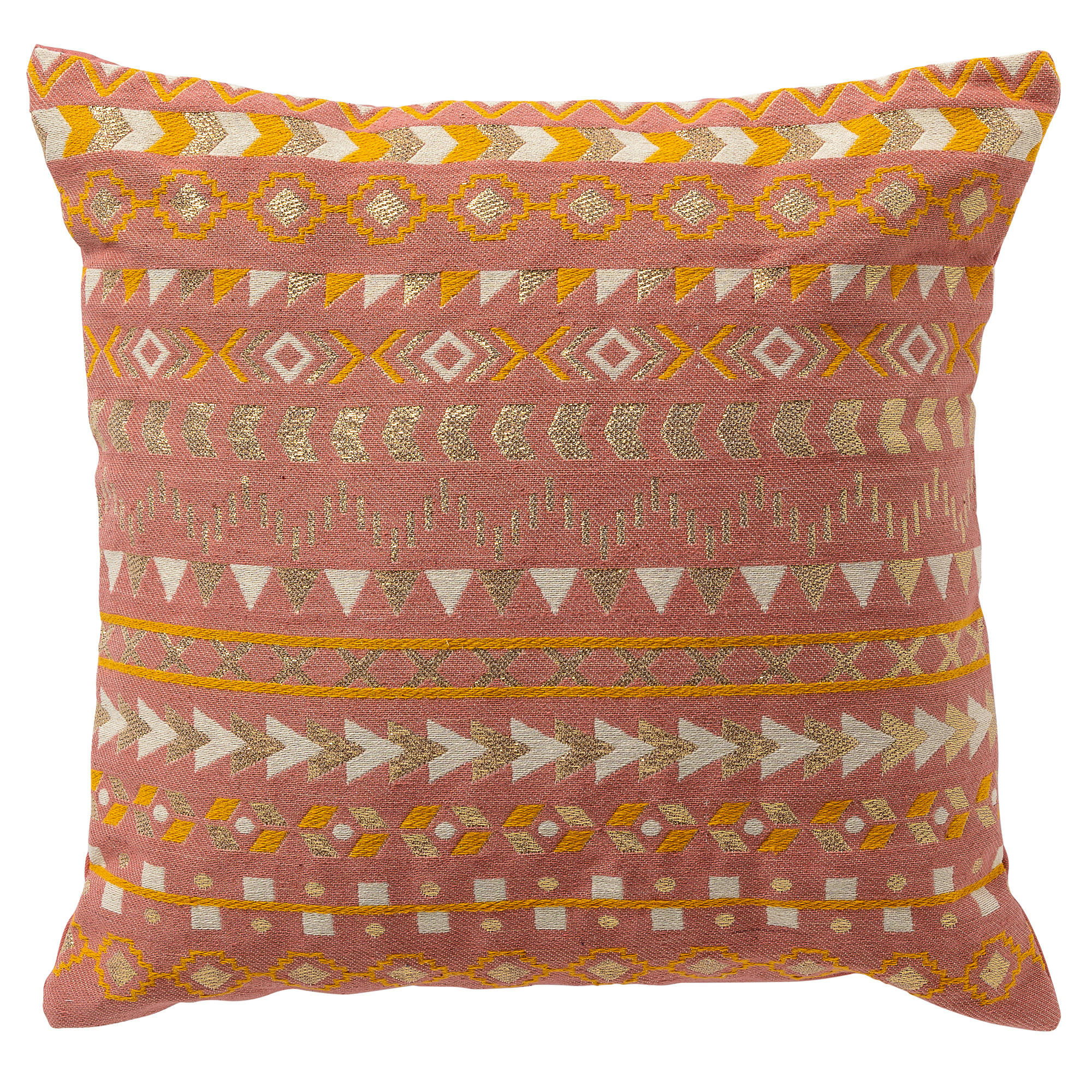 Sandy - Coussin - rose en coton et lurex 45x45 cm avec motif