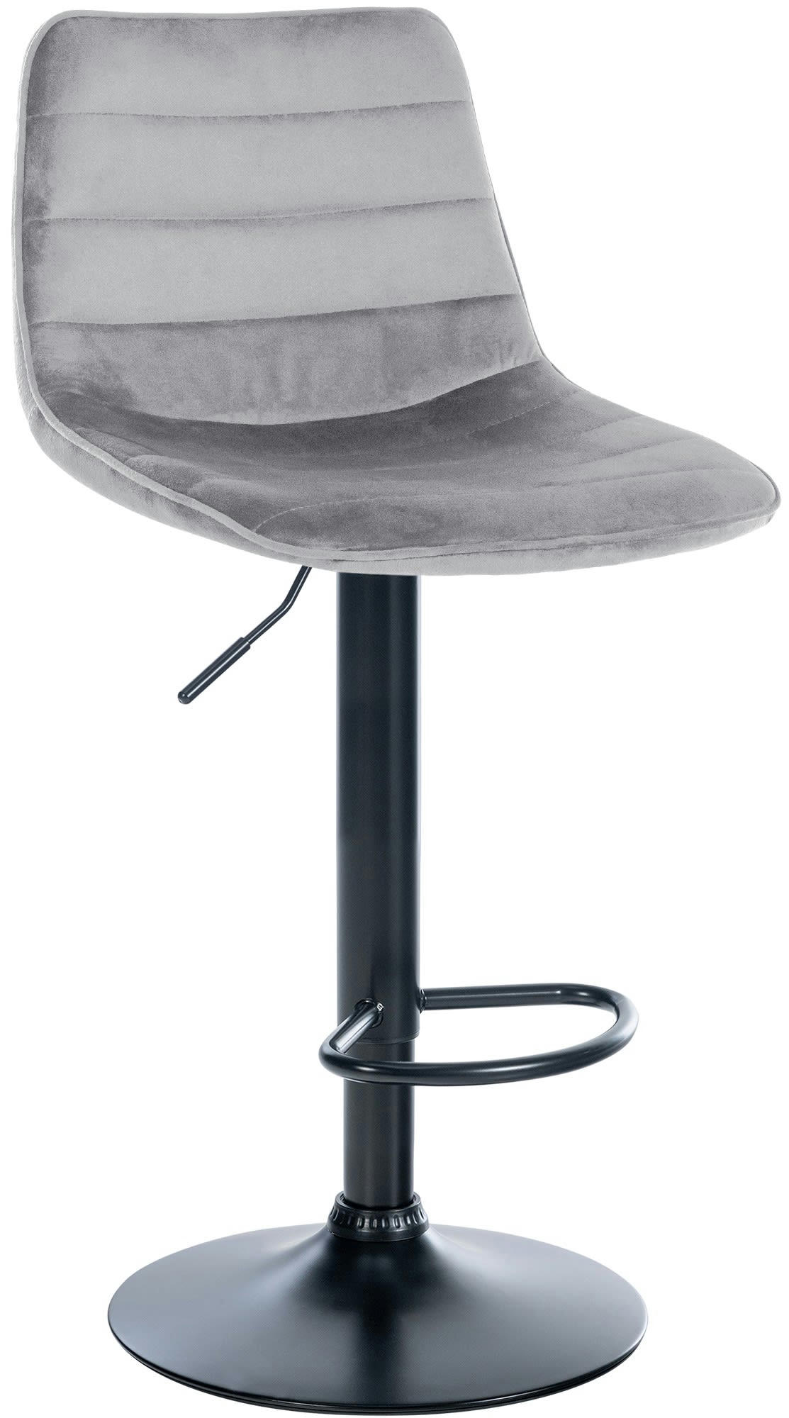 LEX - Tabouret de bar réglable pivotant en velours Gris