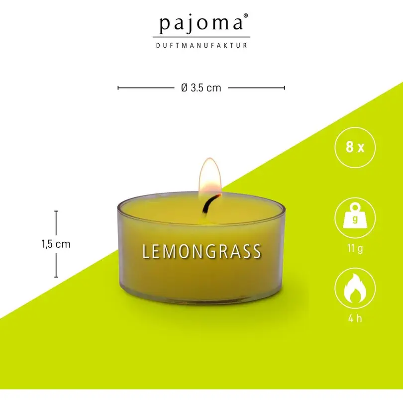 Teelicht 8er-Set Lemongrass