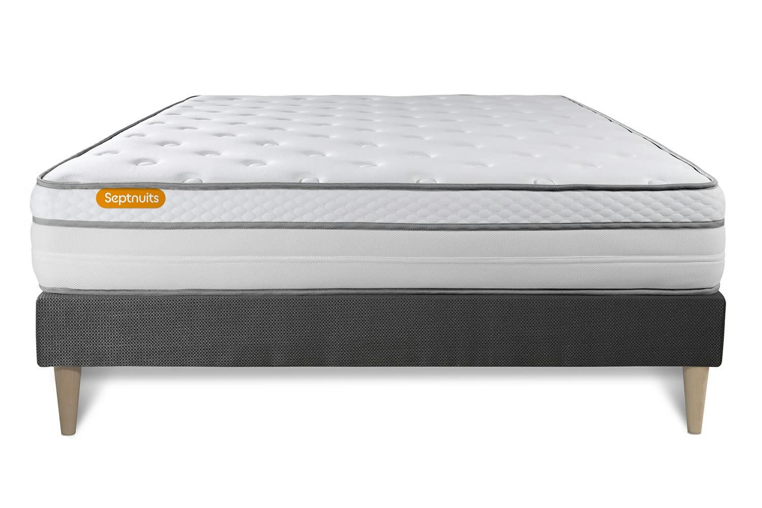 MEMO LUXE - Ensemble 140x200 Ressorts et mémoire de forme - sommier kit