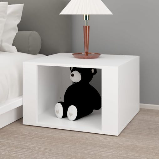 NNEVL Bedside Table White 57x55x36 cm Engineered Wood