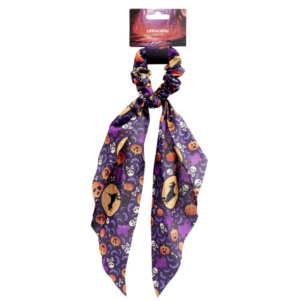 Chouchou foulard long Halloween L38cm (2 modèles)