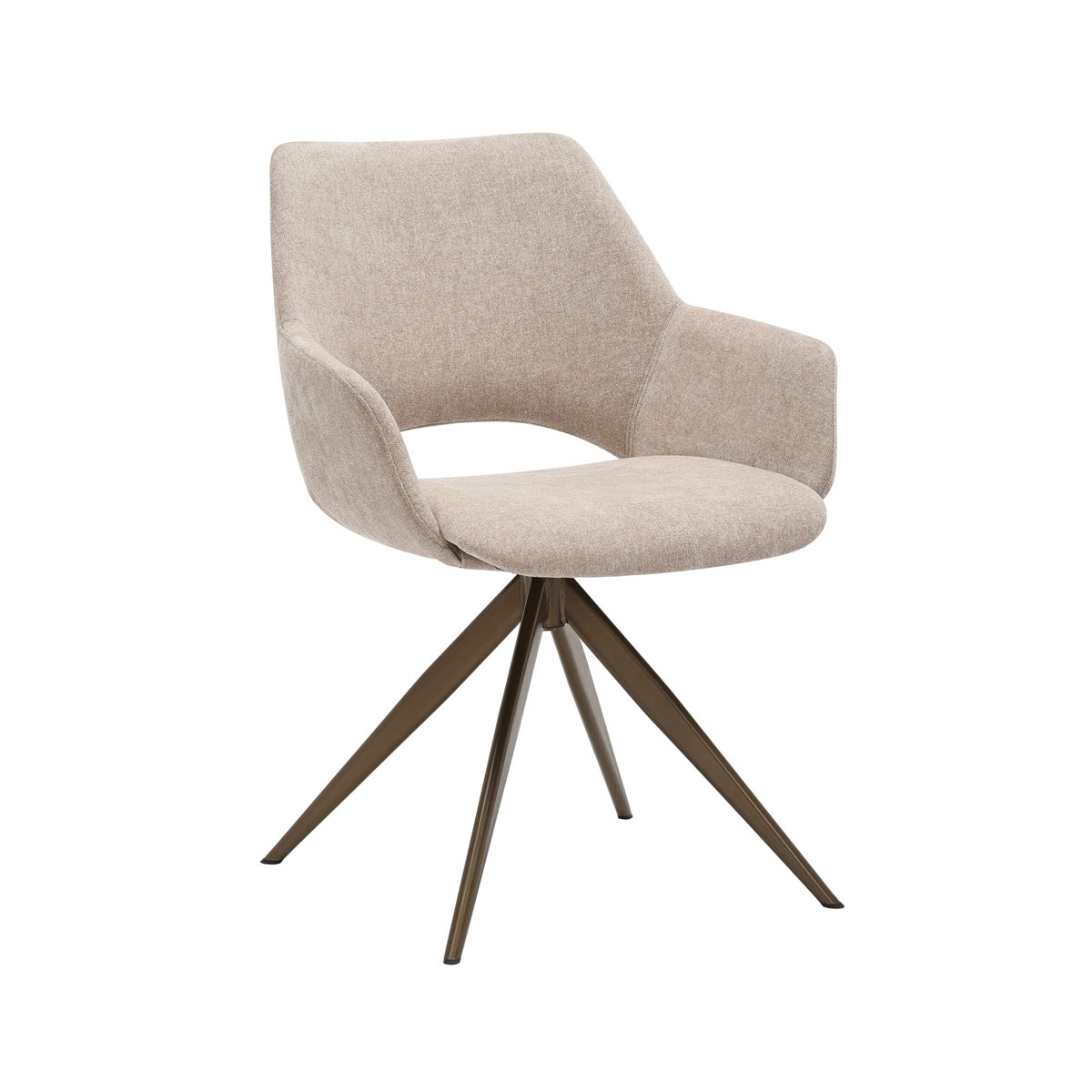 StarFurn Eetkamerstoel Daisy - Beige Stof - Draaibaar