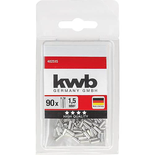 kwb 402515 embout simple d'extrémité 1,5 mm² noir - lot de 90
