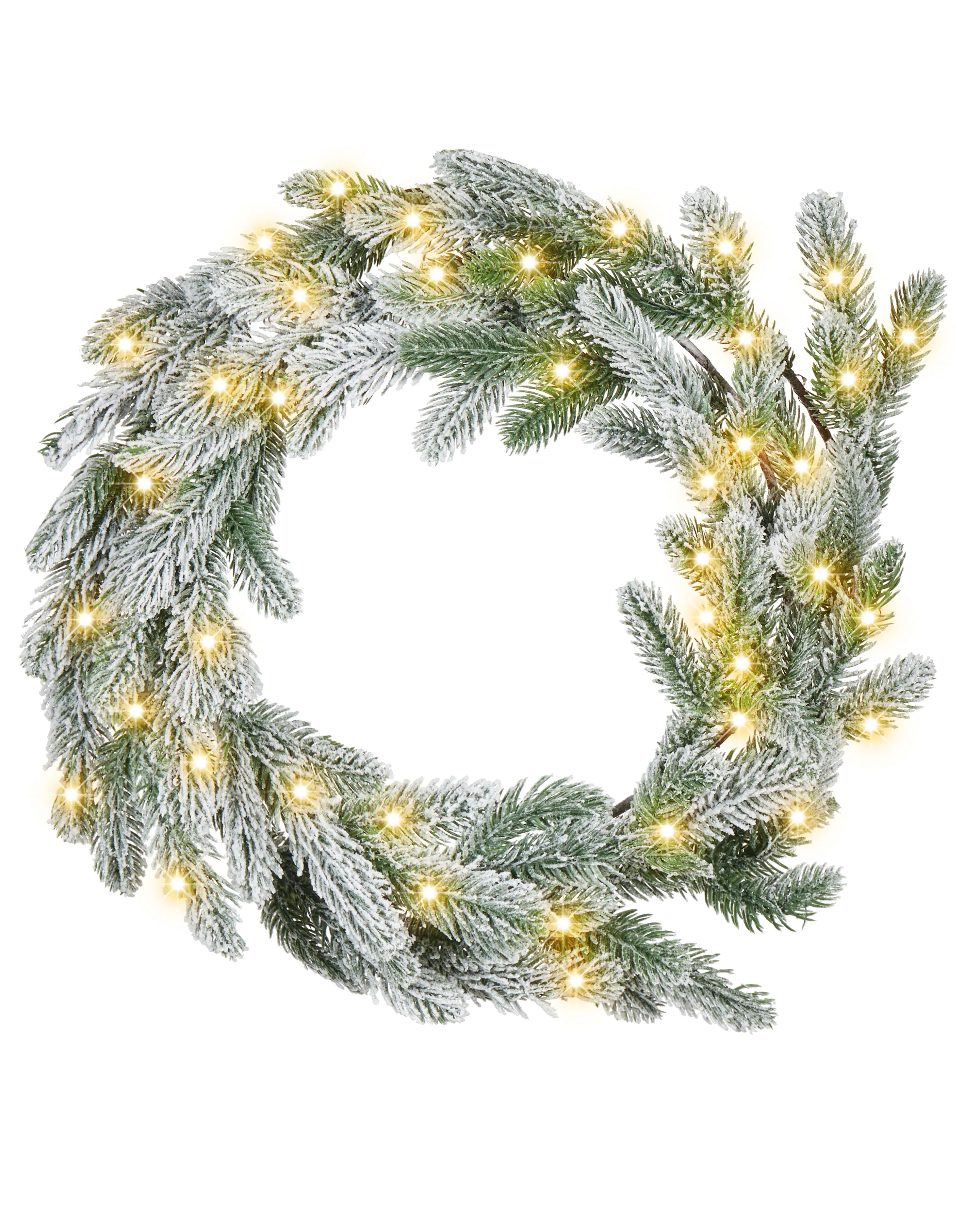 Snowy Christmas Wreath LED ALBINI Green 45 cm