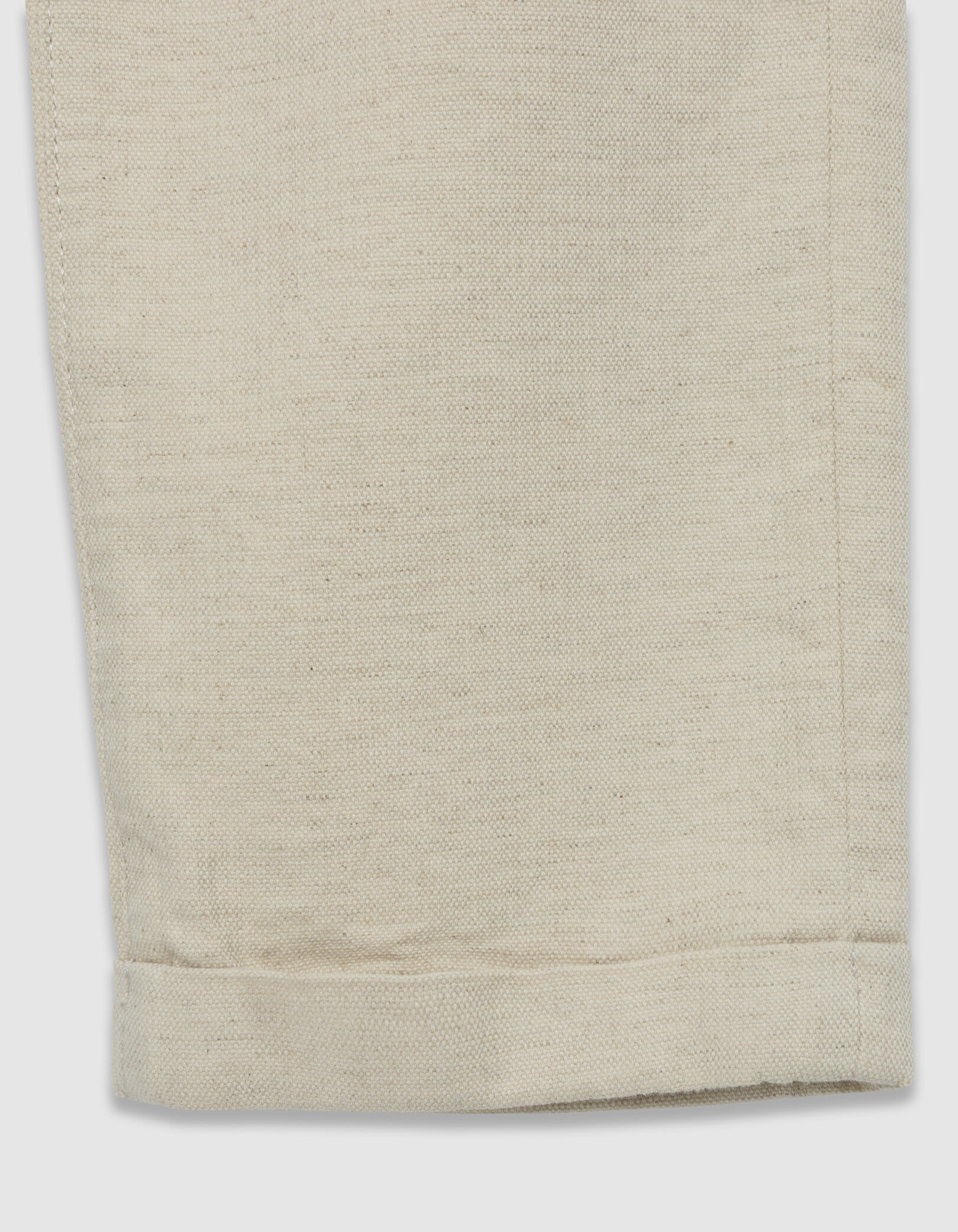 Pantalon tapered beige coton et lin Homme