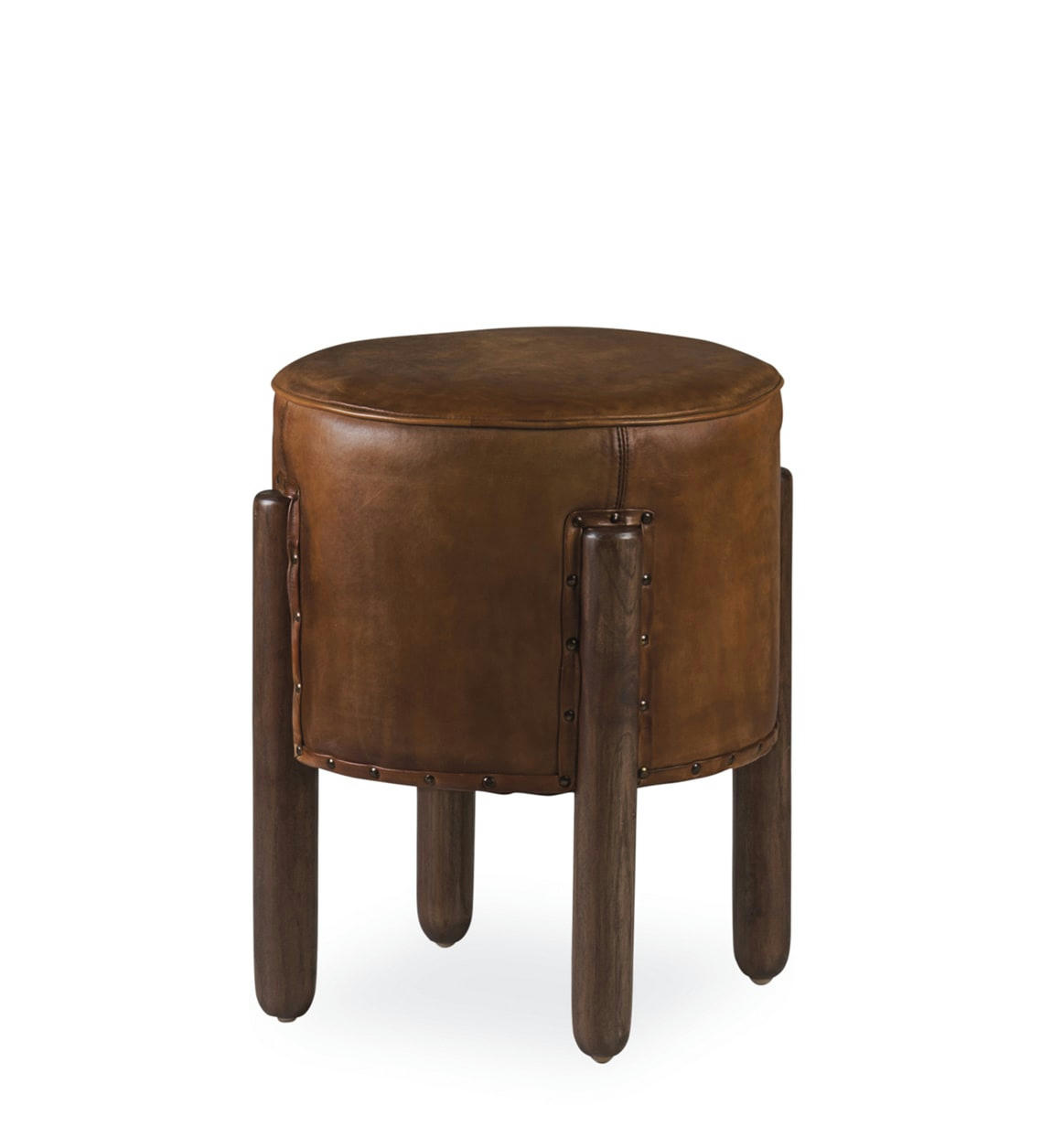 - Tabouret rond en bois marron