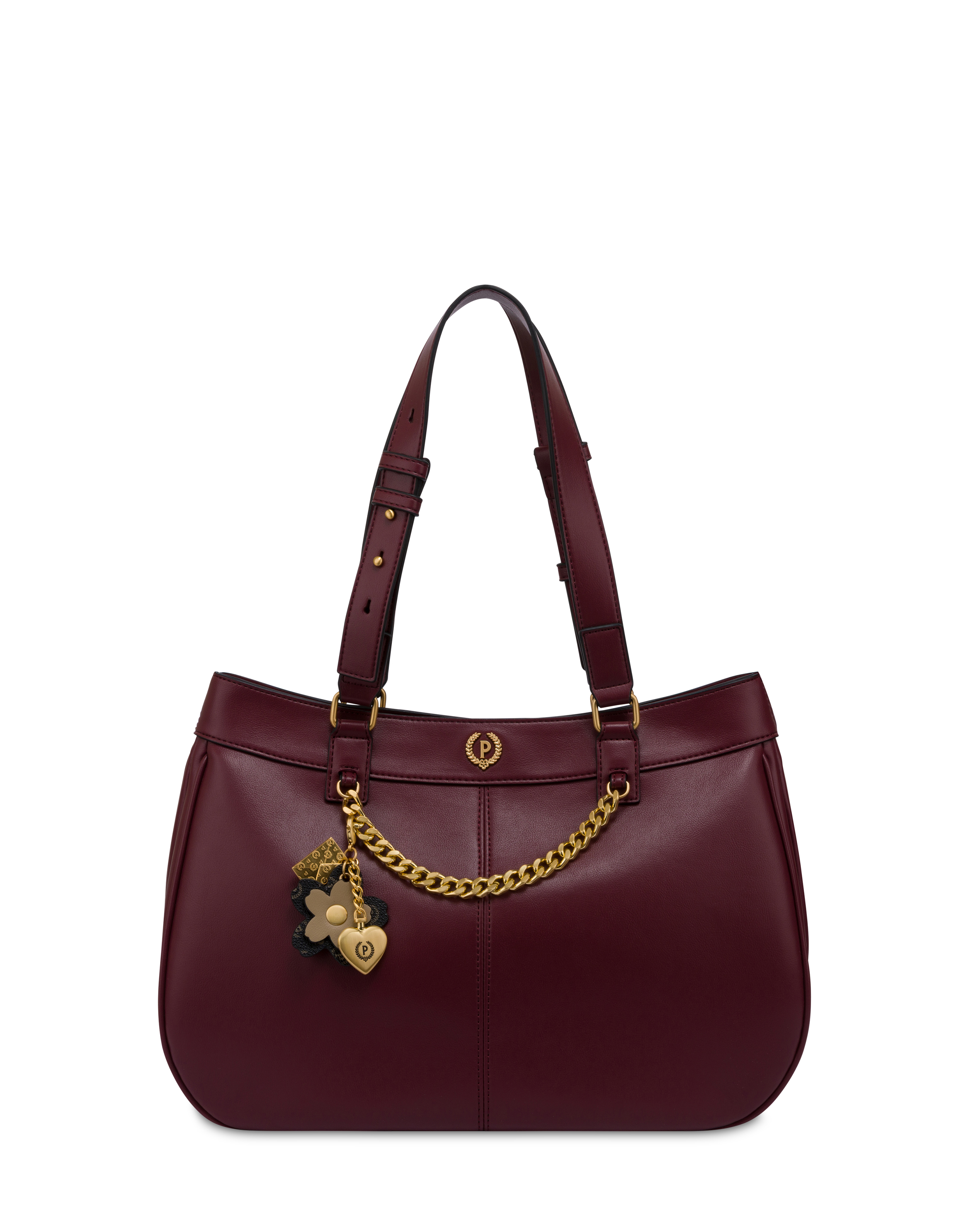 Borsa A Spalla Charmy In Pu E Heritage Pvc Burgundy/nero
