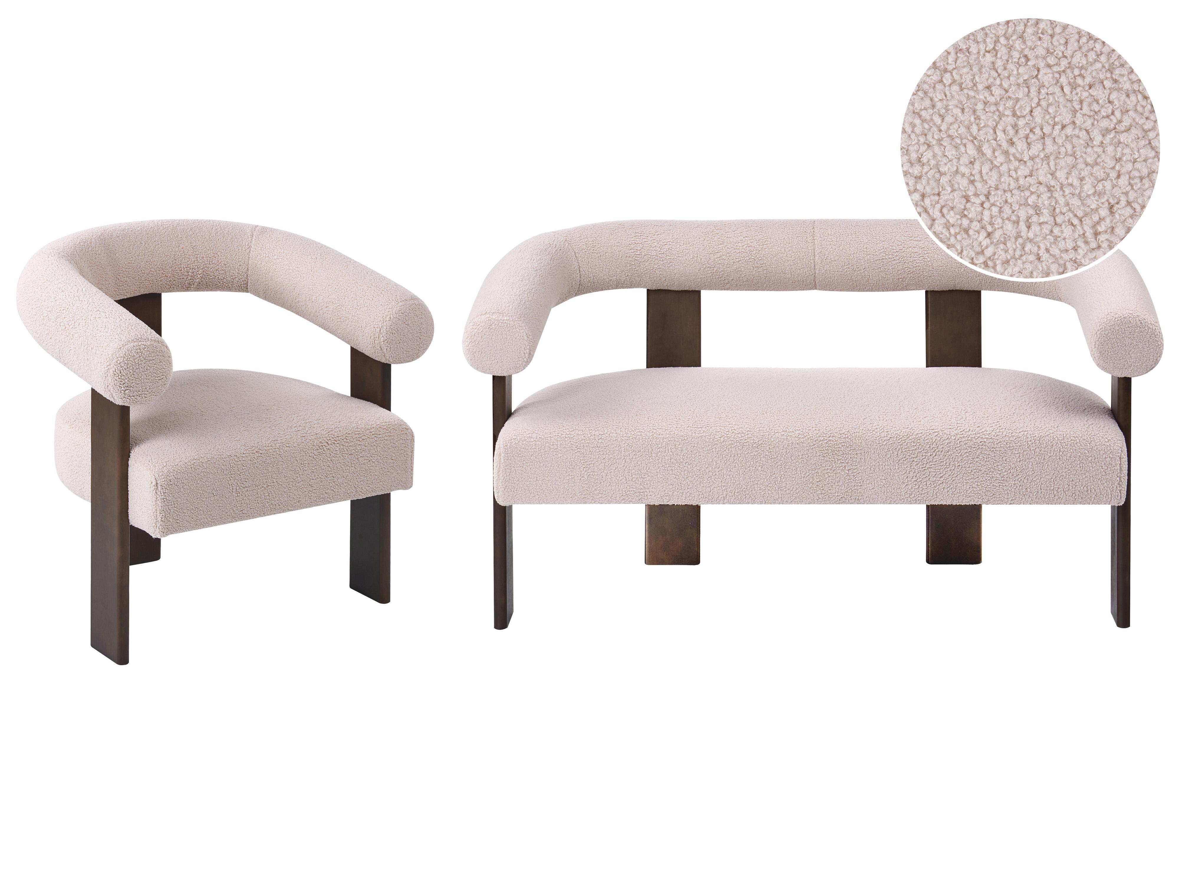 Armchair ILBRO Boucle Dark Brown/ Beige