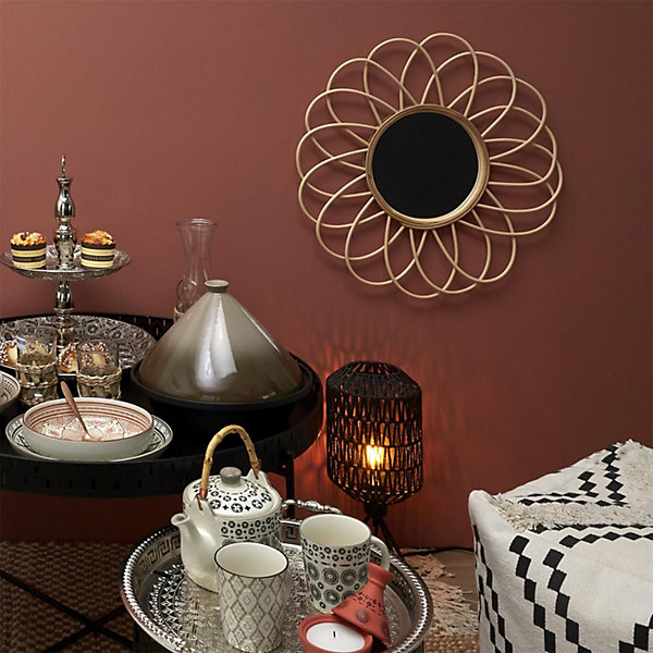 Miroir Rosace en rotin - Diam 56 cm
