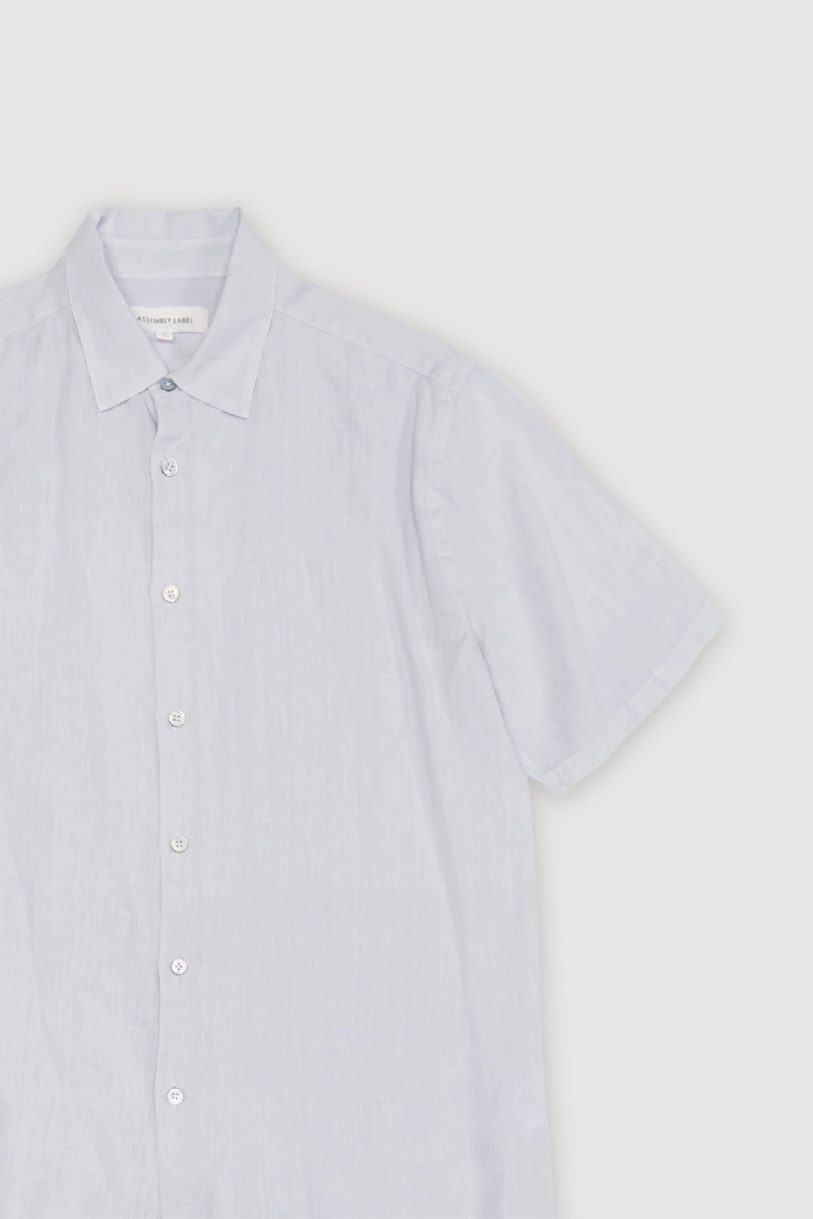 Re-Worn Mens Linen Textured Short Sleeve Shirt