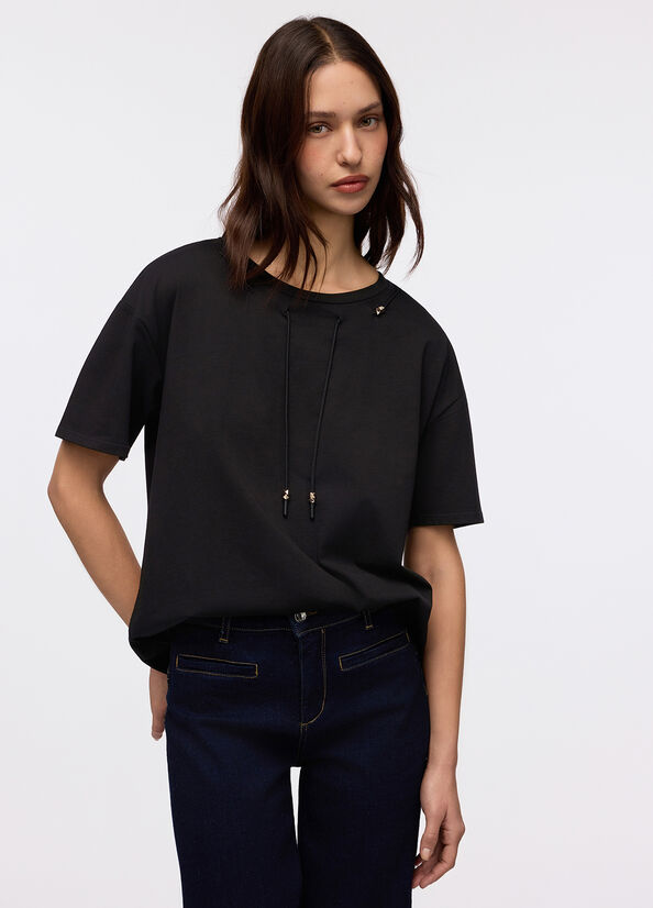 T-shirt in cotone con coulisse