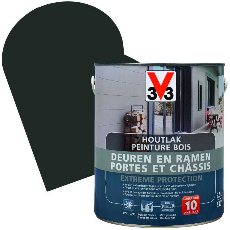 Lasure Extreme Protection pour portes & châssis en bois anthracite satinée 2,5 L