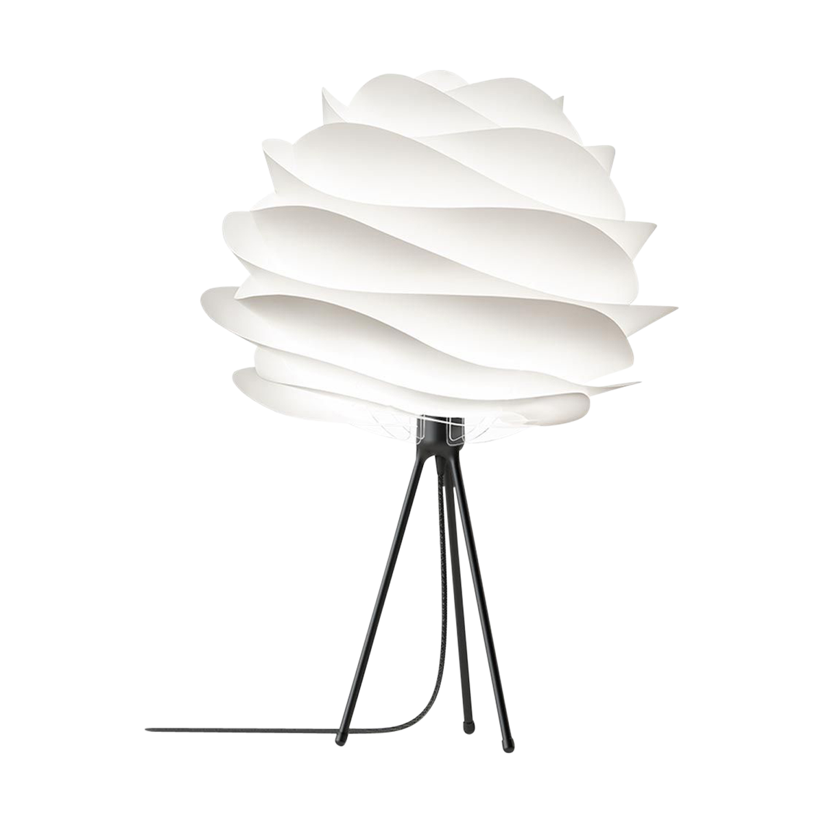 Umage Carmina Medium tafellamp white - met tafel tripod zwart - Ø 48 cm