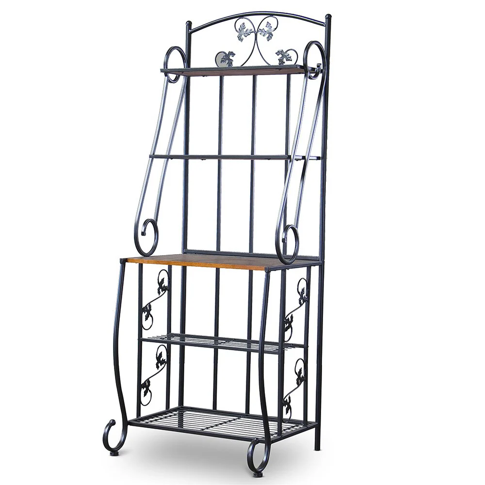 Pomona High Wood and Metal Transitional Baker's Rack