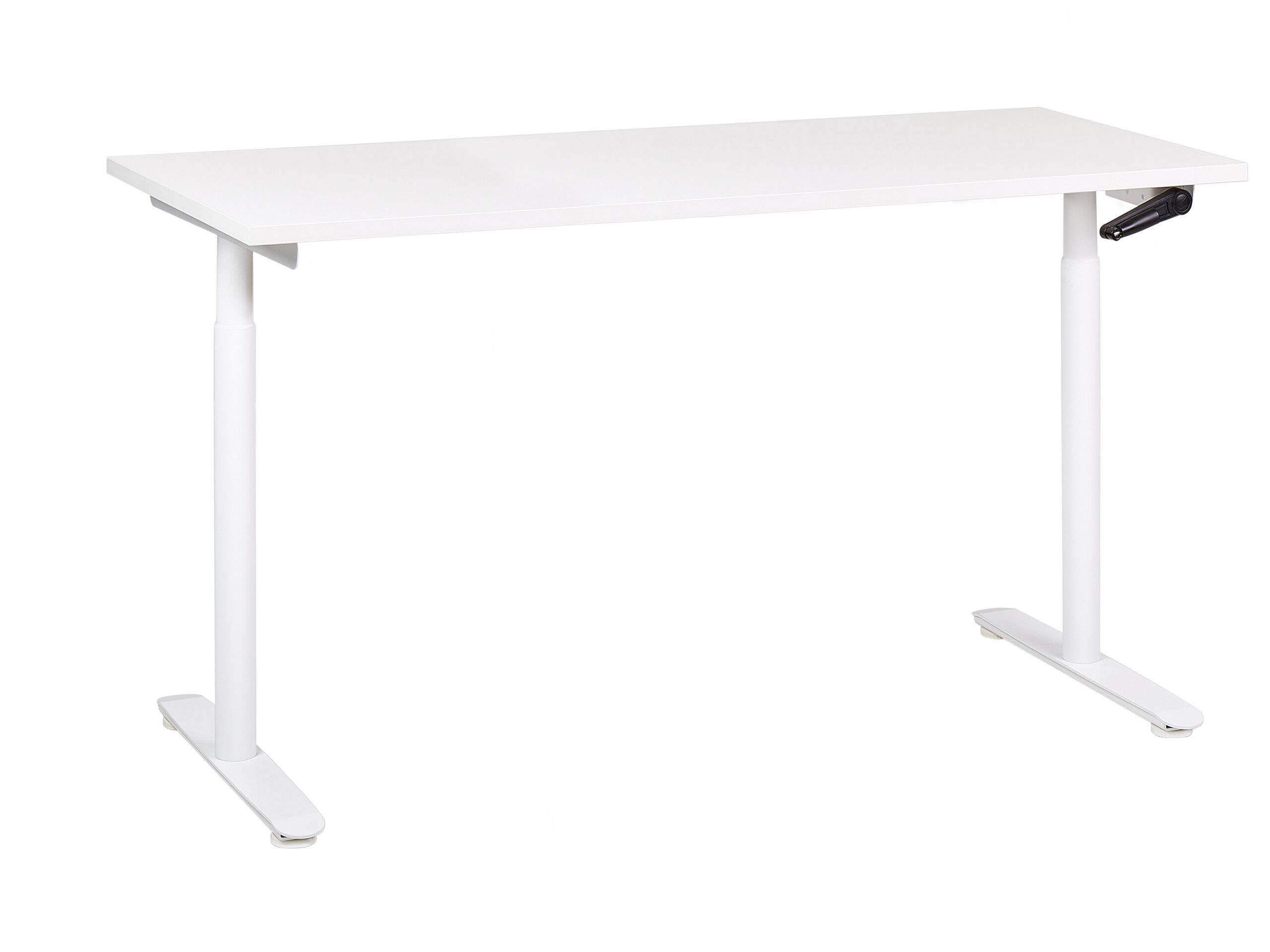 Biurko regulowane manualnie 160x72 cm białe
