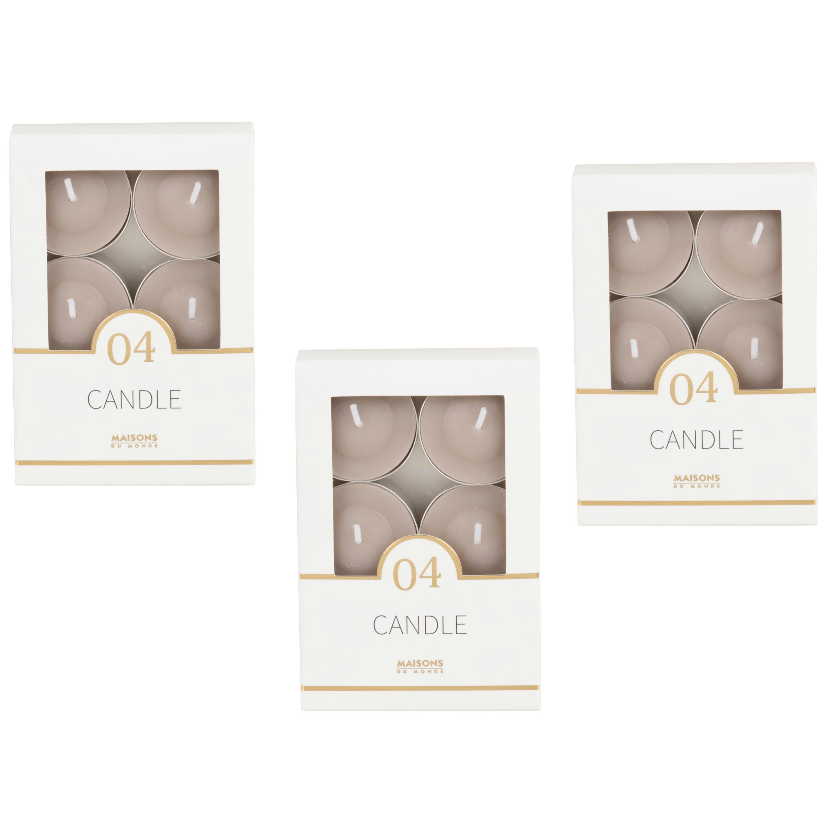 COLORAMA - Bougies chauffe-plat taupe (x6)