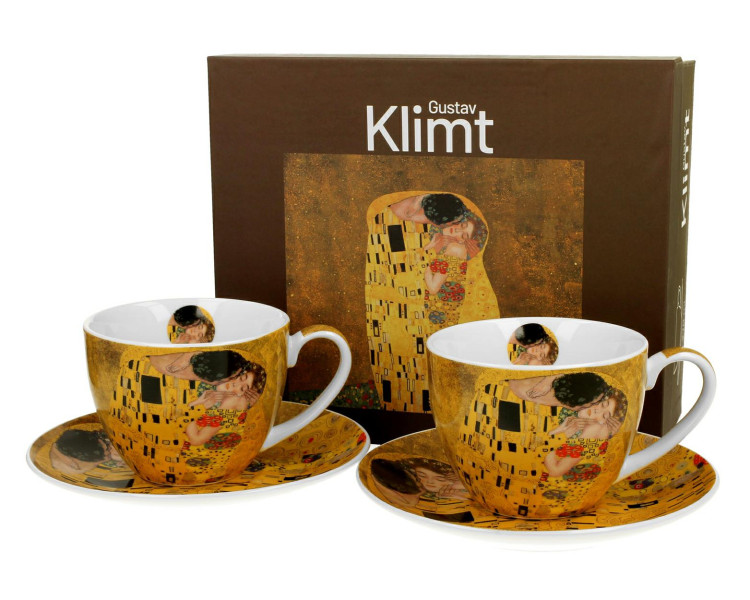 Zestaw 2 filiżanek Klimt The Kiss 250 ml do Kawy Herbaty