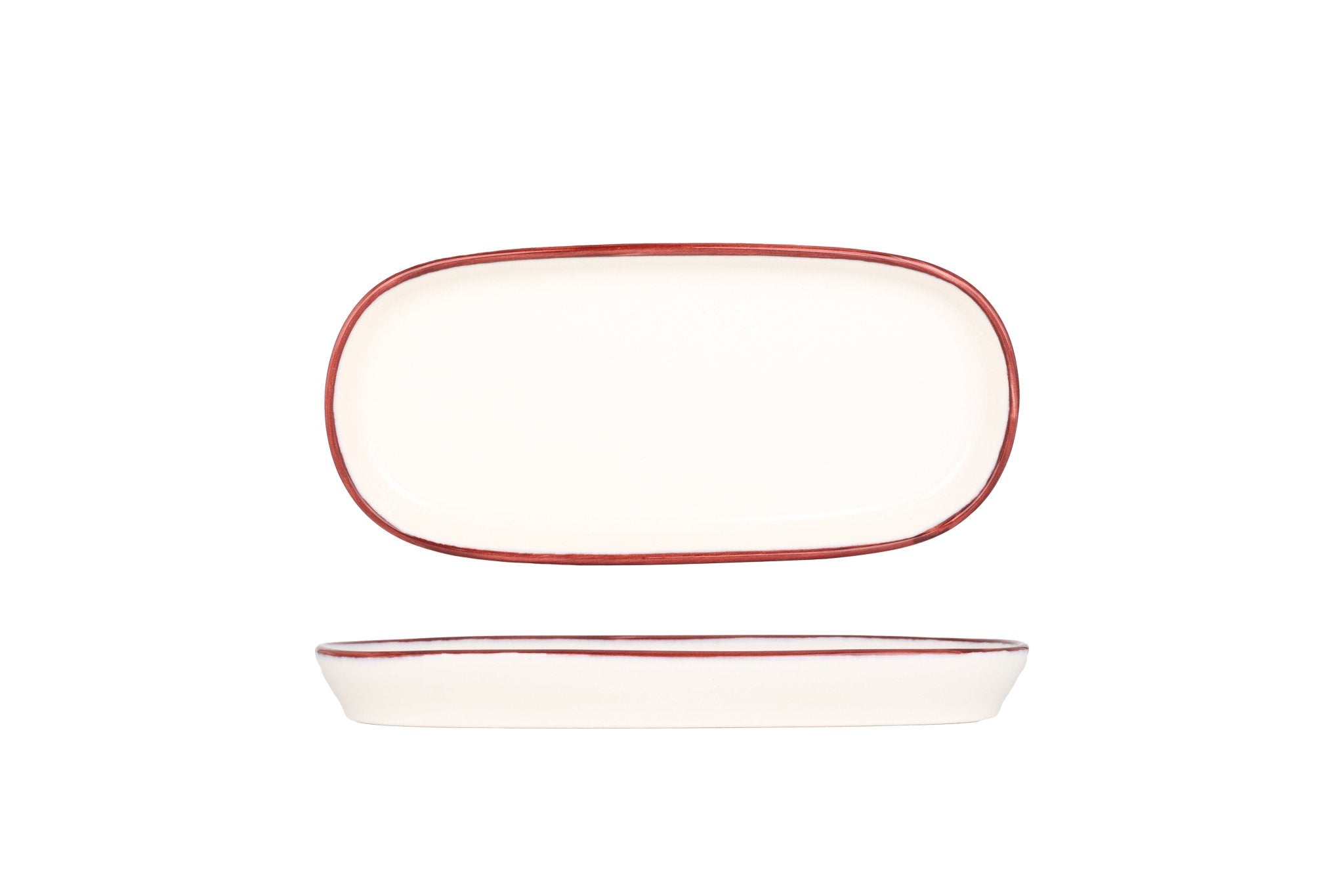 Bonna Serveerschaal - Linea Burgundy - Porselein - 18 cm - set van 2