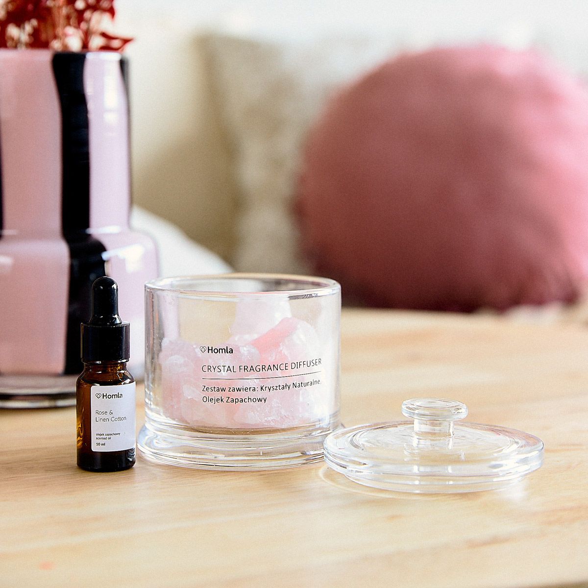 Zestaw zapachowy SERENITY Rose & Linen Cotton 300 g   10 ml