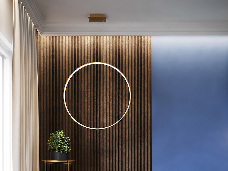 Lampa wisząca Rio LED aluminiowa złota