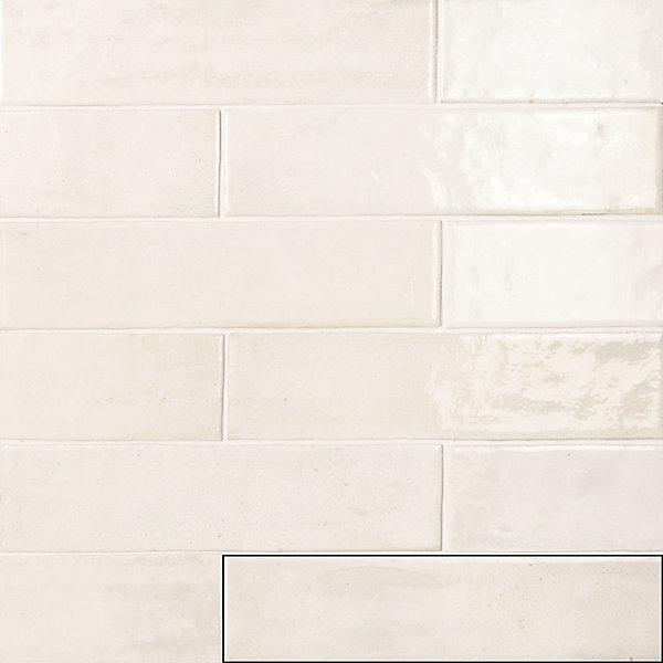 Carrelage effet zellige 6x24,6 cm SOROLLA WHITE