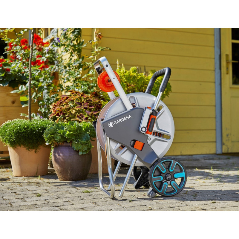 Dévidoir en métal AquaRoll M Easy set 25 m GARDENA