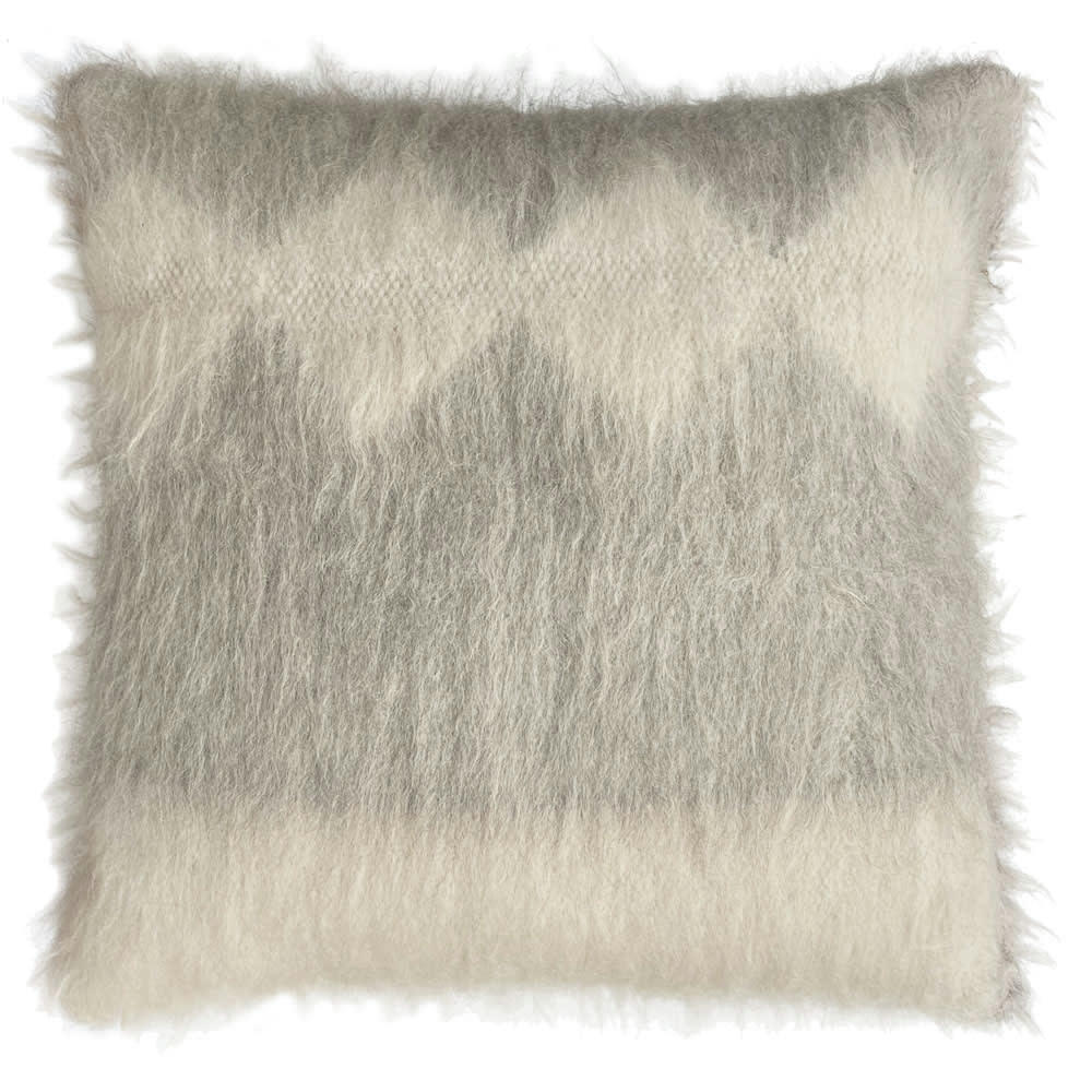 WOOL HANDWOVEN - Coussin de sol 100% laine losange gris 90x90