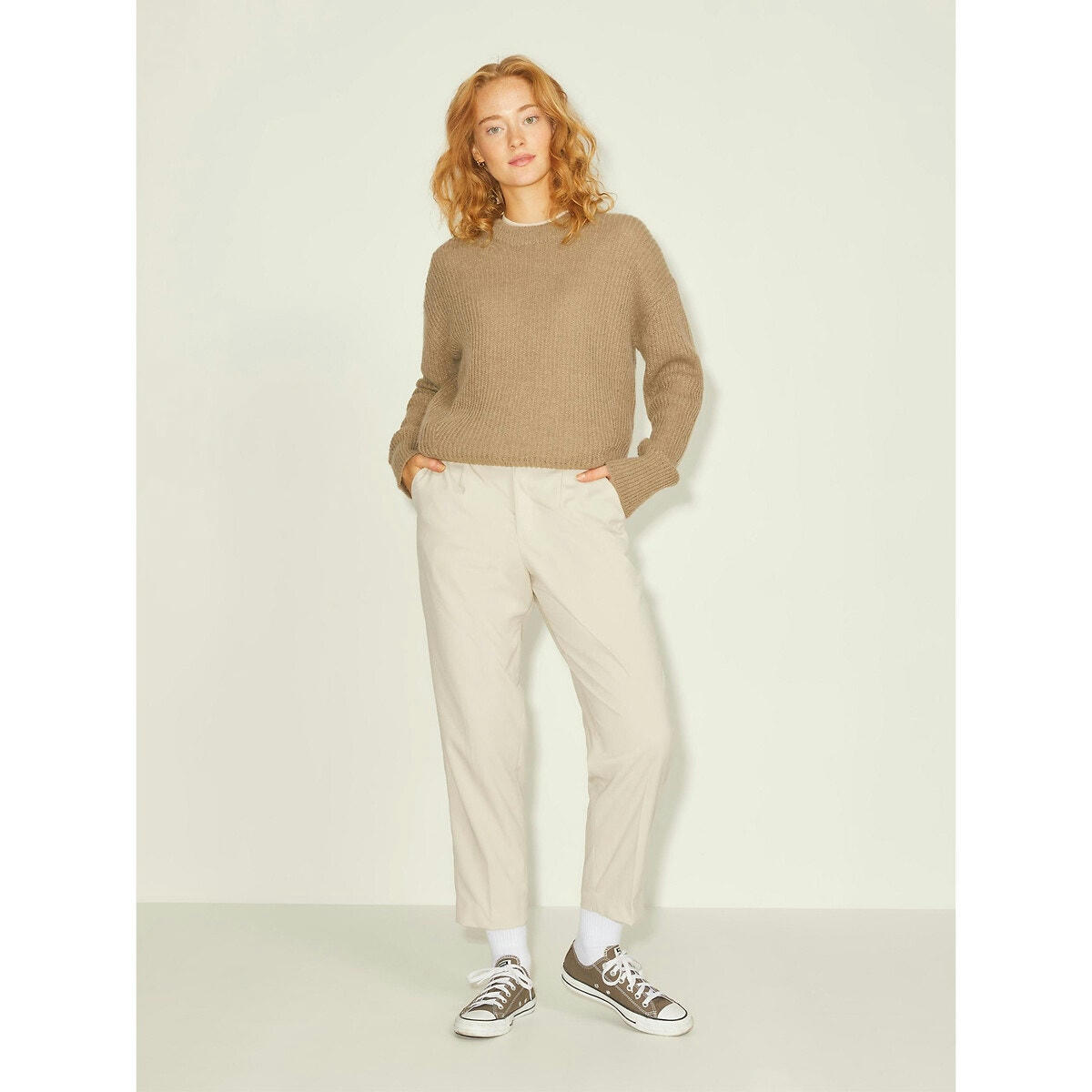 Pantalon cigarette taille haute