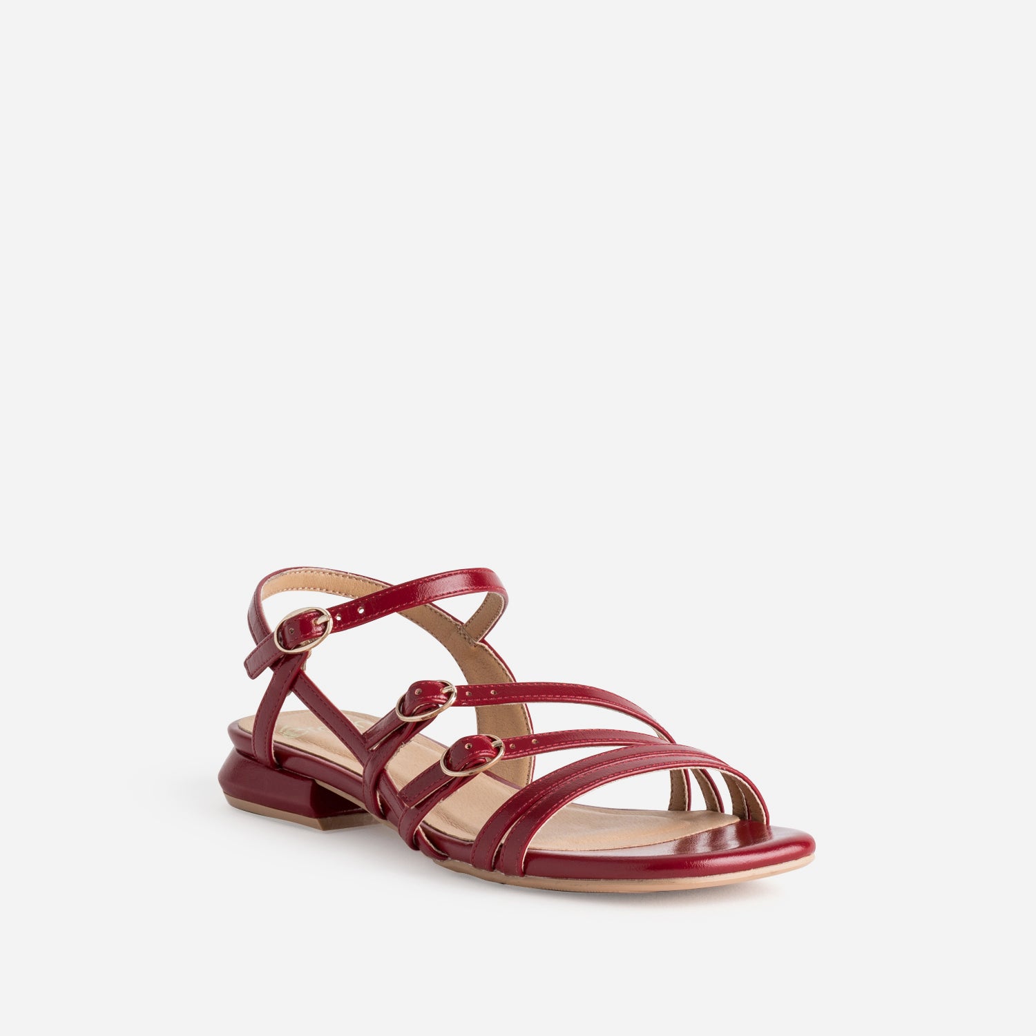 Sandale rouge vernie