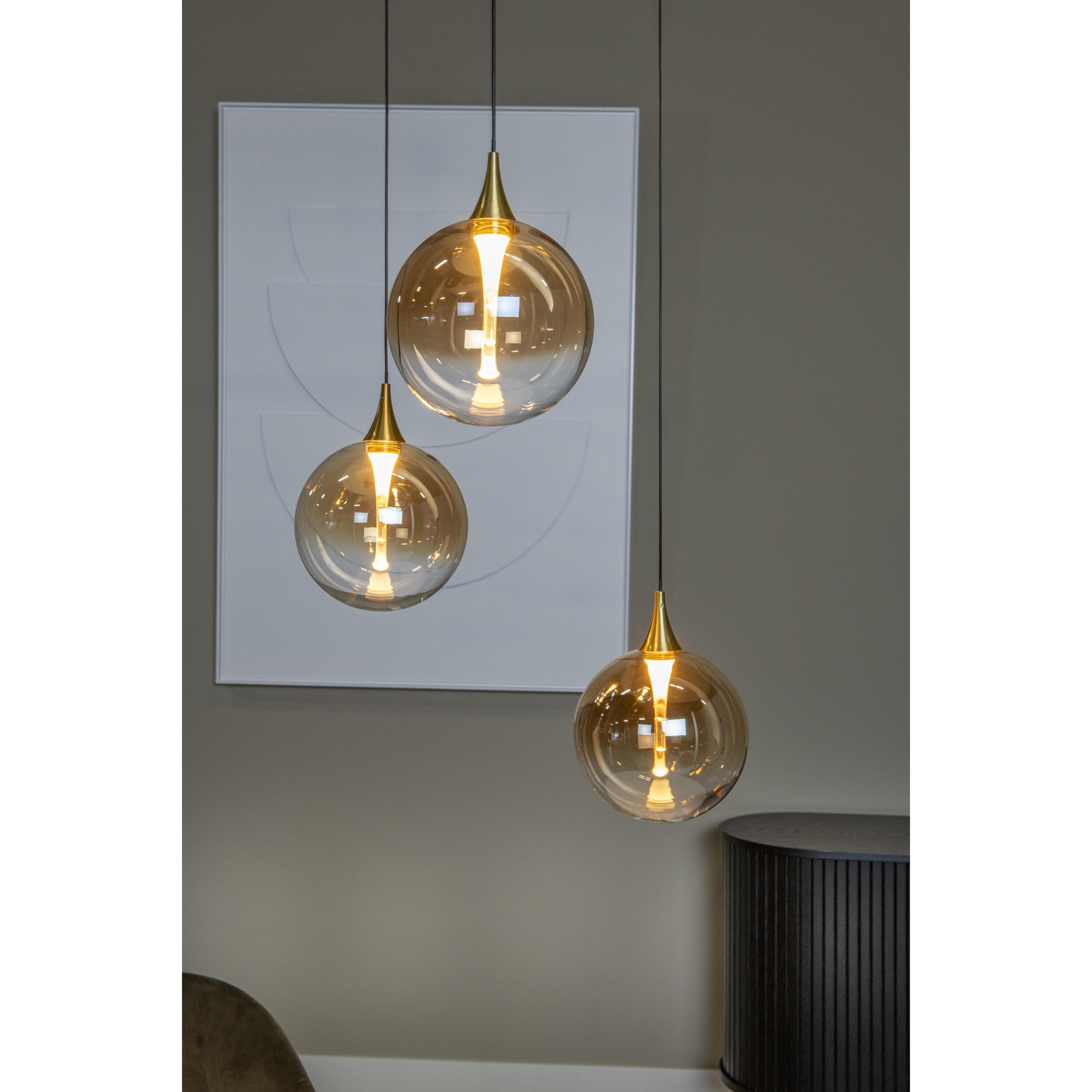 Gisela 3 cluster hanglamp LED rond Ø36 amber