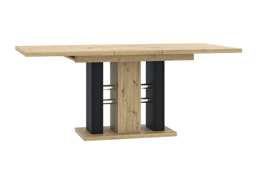 Stół loftowy rozkładany 140-180 cm WILD dekor dąb artisan i czarny mat