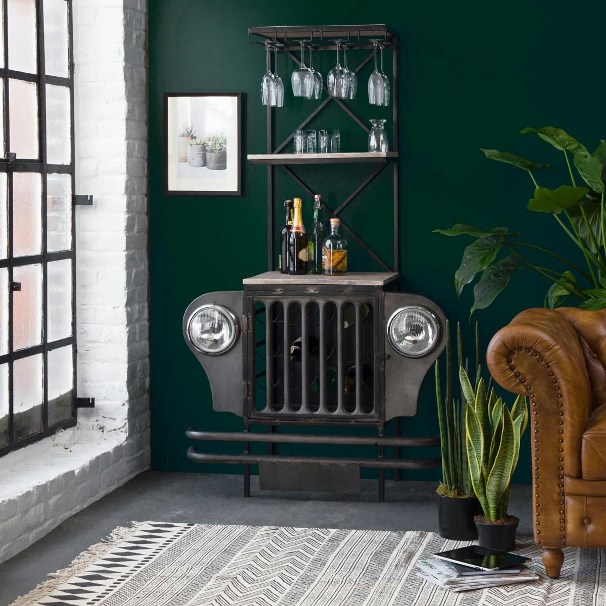 TATA - Meuble bar en métal noir 102 cm