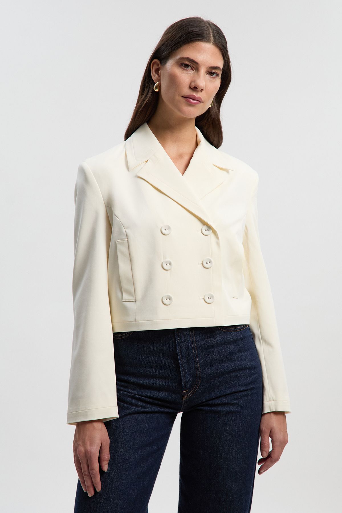 KarenMillen Tailored Tux Fitted Double Breasted Jacket