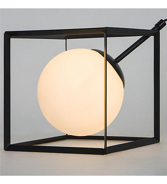 Lampe à poser Tokyo métal noir verre satiné compatible LED