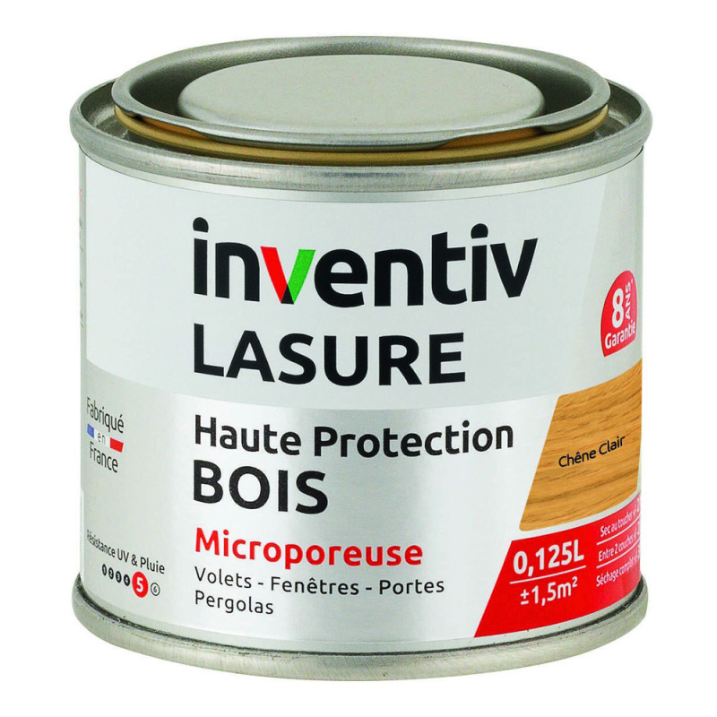 Lasure pour bois Haute Protection chêne clair 0,125 L INVENTIV