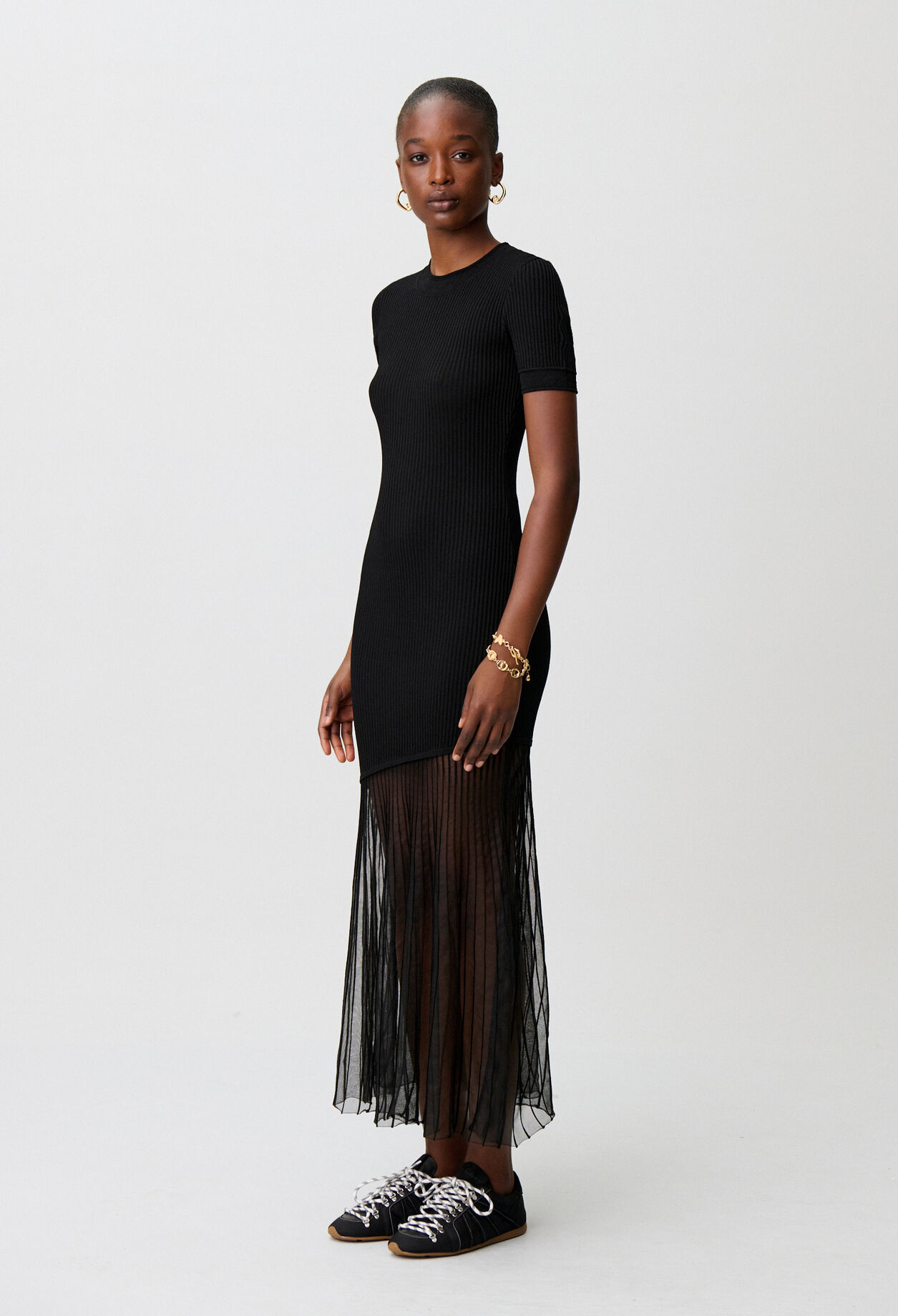 Robe maille longue évasée