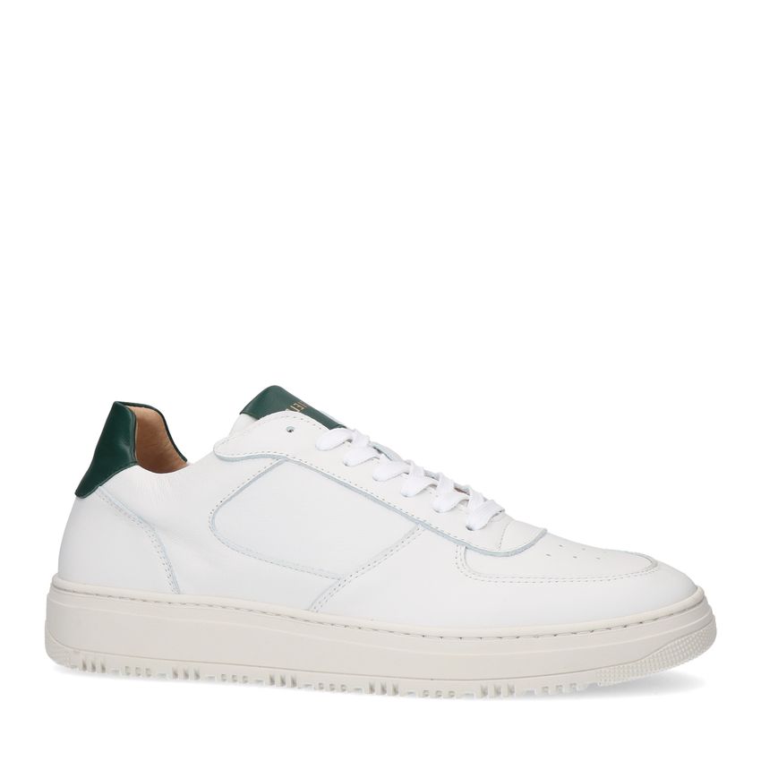 Manfield Witte leren sneakers
