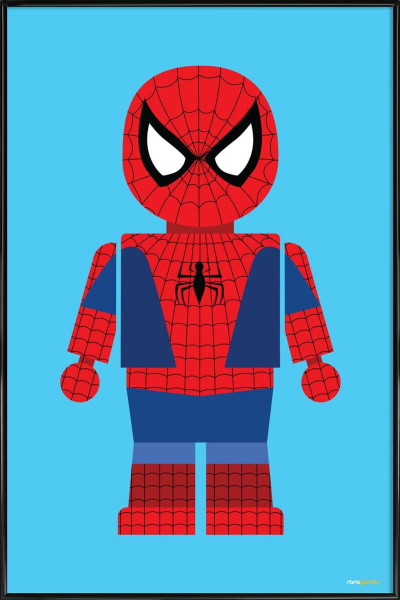 SPIDERMAN TOY - Affiche dans cadre standard (noir) bleu & rouge 20x30