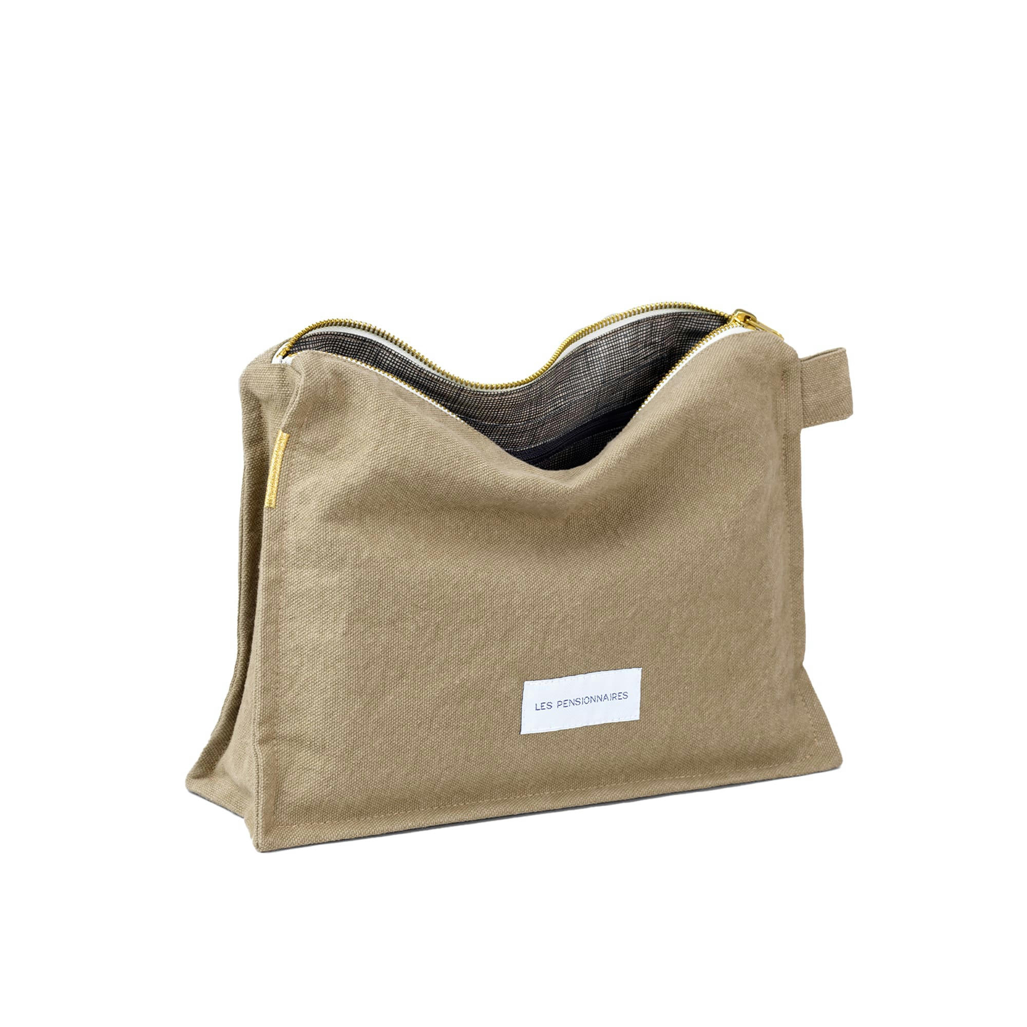 - Trousse de toilette en toile de coton bio vert tilleul