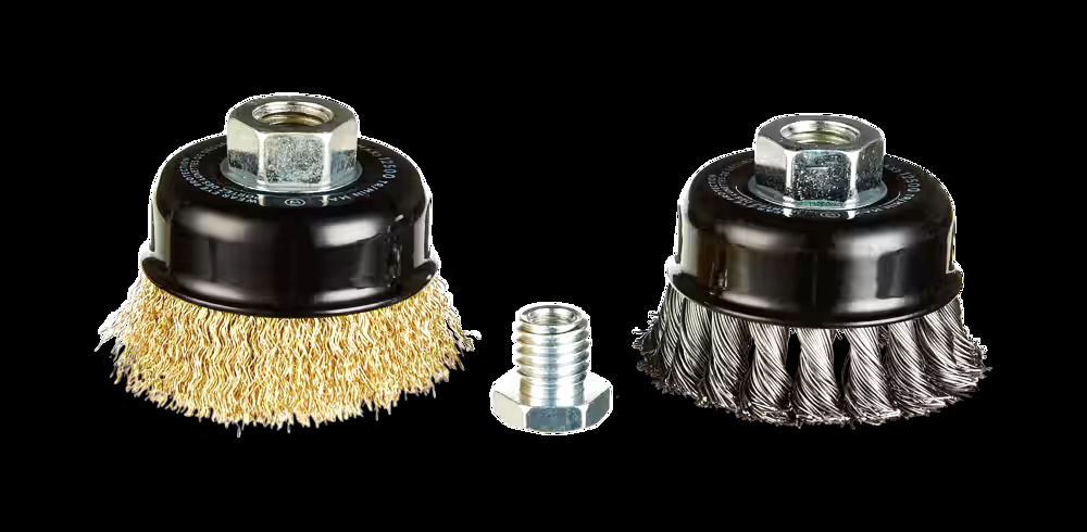 MAXIMUM Carbon Steel Wire Cup Brush Set 5/8-in Arbor, 2-pc