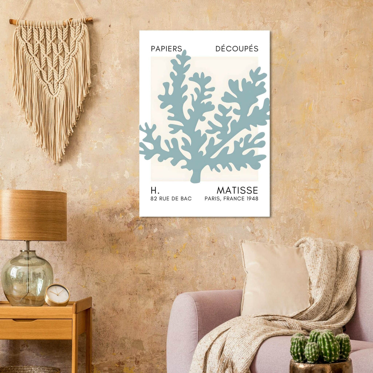 Artfulprints Poster Matisse – Aqua bloom turquoise  - 70x100 cm - Turquoise