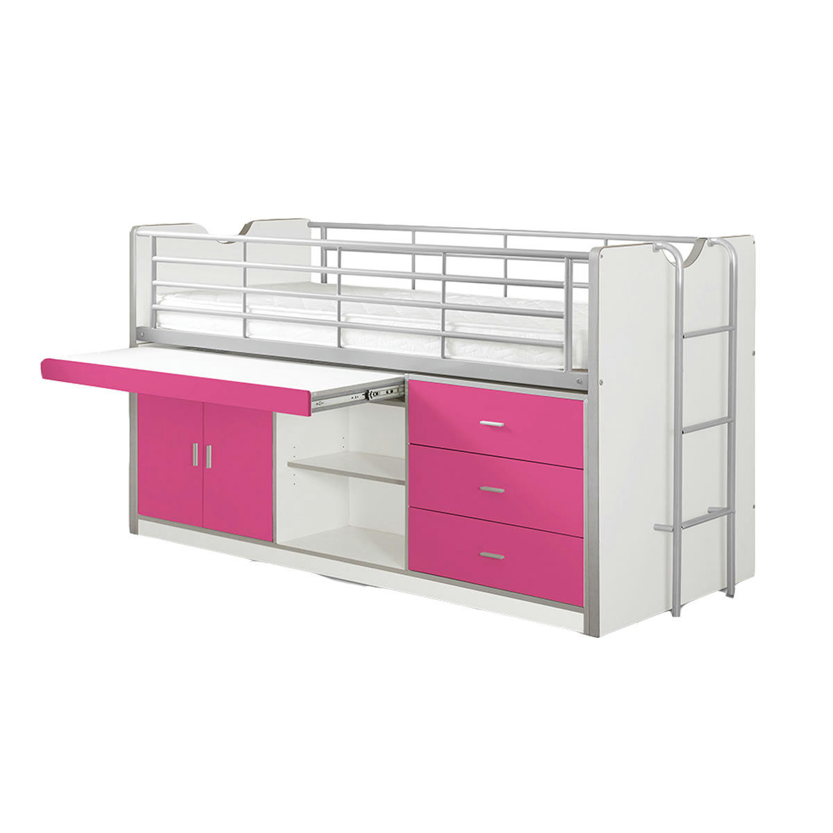 BONNY - Lit combiné 95 90x200 sommier inclus fuchsia