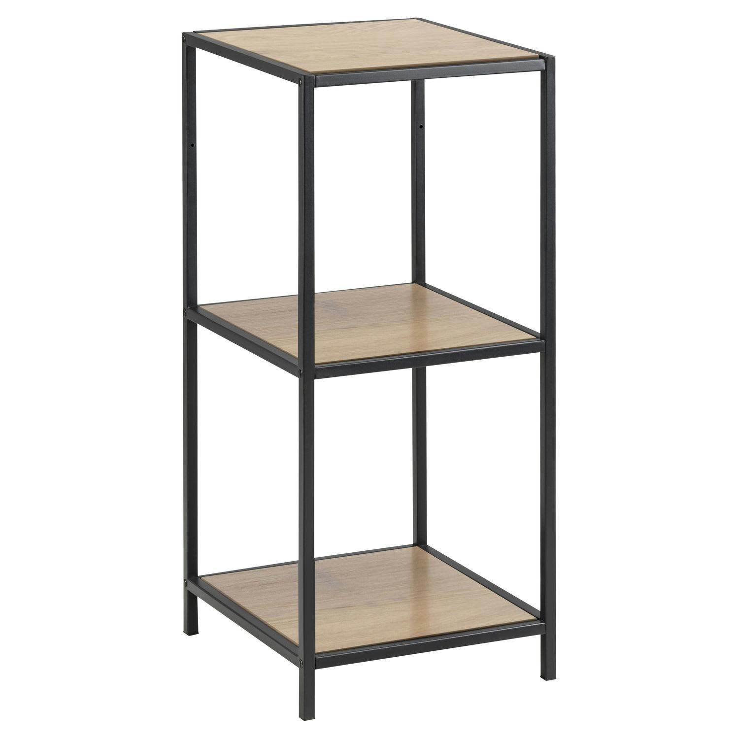 SIREINE - Bibliothèque droite petit modèle 2 niveaux en mdf et métal  beige