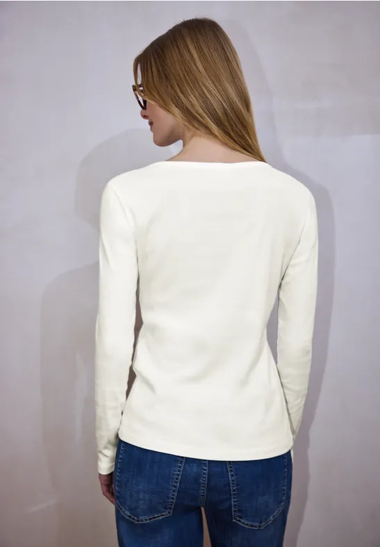 Rippshirt mit Knöpfen